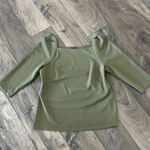 Ann Taylor 3/4-length Top with Puff Sleeve